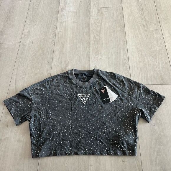 GUESS T-Shirt With Appliqués size xs Missing drawstring - Picture 1 of 8